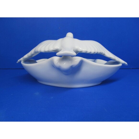 Gerold Porzellan Collectible Porcelain Dove Ashtray Blue & White Bavaria c1950's - Picture 3 of 12
